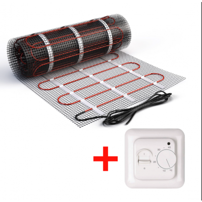 Изображение №1 - Теплый пол нагревательный мат (4 кв.м.) + механический терморегулятор